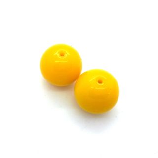 14mm Mustard Round Czech Glass Bead