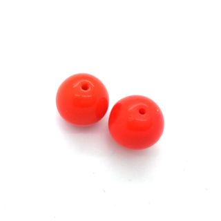 14mm Orange Round Opaque Czech Glass Bead