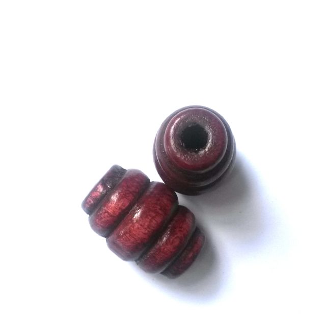 Wooden Bead Beehive 25x20mm Chocolate
