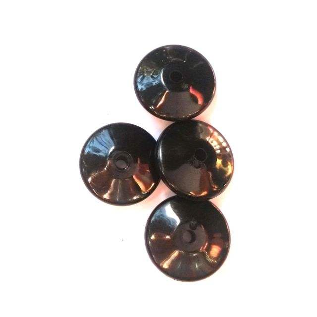 Lucite Bead Black Flying Saucer Disc 20mm