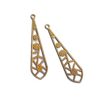 Decorative Elongated Long Drop Brass 50mm