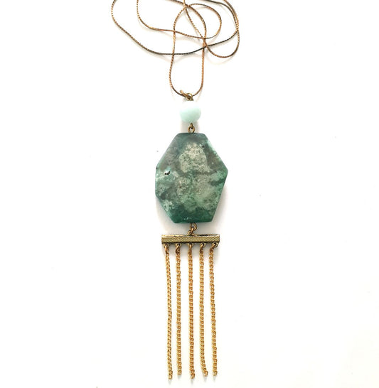 Fringed Pendant Gemstone Unakite