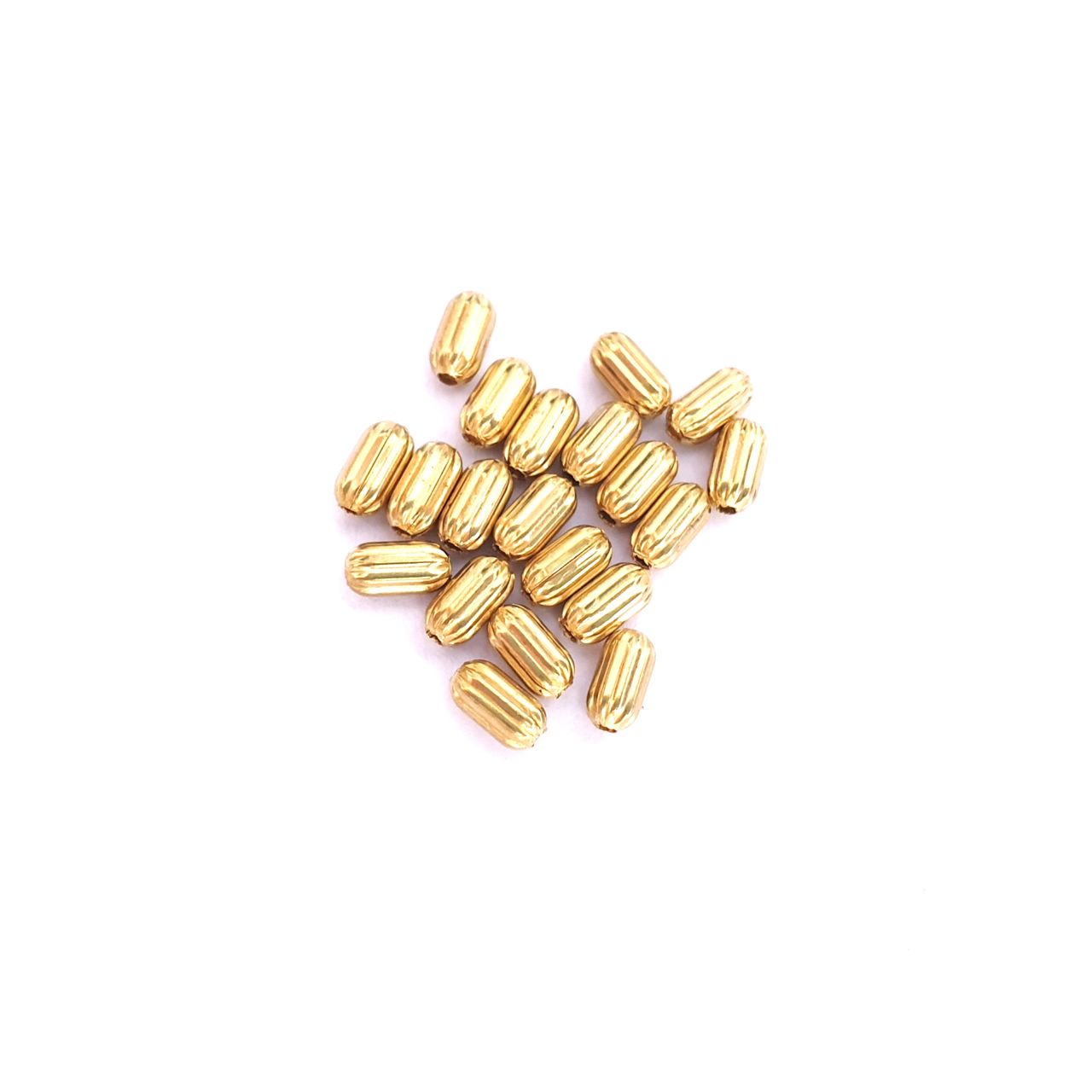 Brass Bead 6x3mm Fluted Capsule