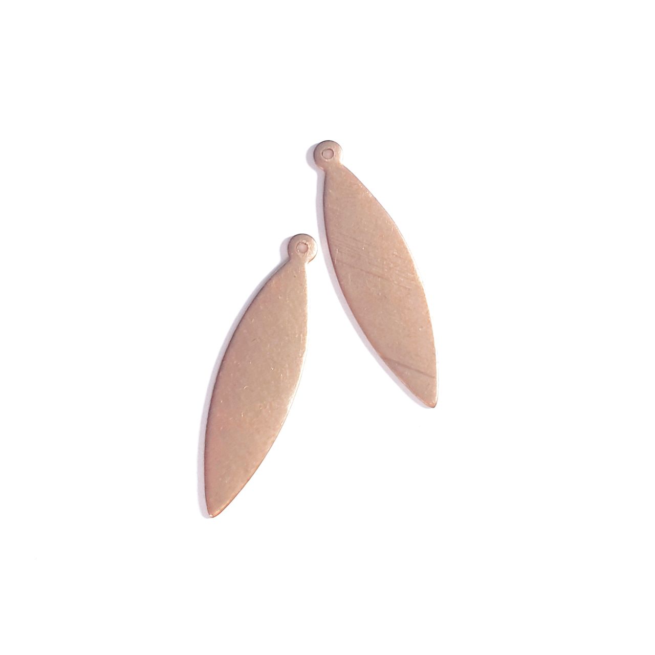 Drop Flat Long Oval Paddle Raw Brass 30mm