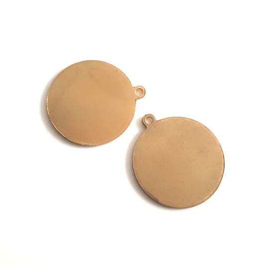 Brass Round Engravable Disc Pendant 15mm