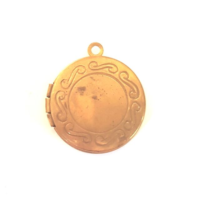 Locket Hinged Round Brass 20mm