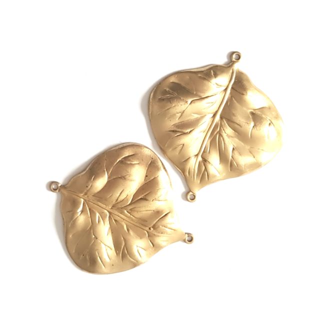 Leaf Connector Brass Stamping 36mm