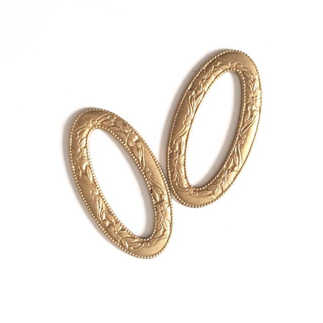 Embossed Decorative Oval Brass 50mm