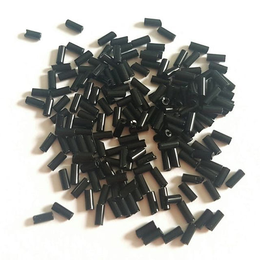 Bugle Bead Czech Glass Black Opaque 2' 4mm