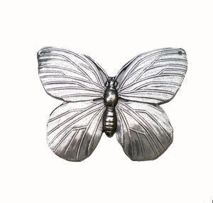 Butterfly Charm Brass Stamping Antique Silver 50mm