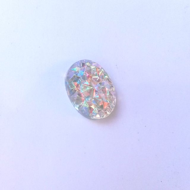 Flatback Glass Oval Stone 18x13mm Clear AB