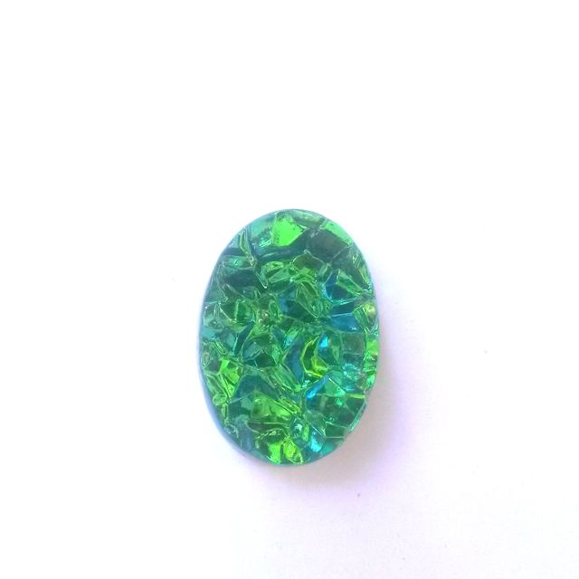 Flatback Glass Oval Stone 25x18mm Bermuda Blue