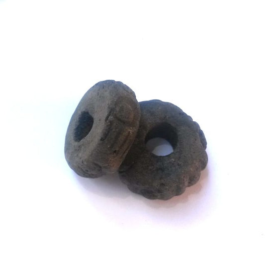 Ceramic Bead 1970s Wheel Mud 10x25mm