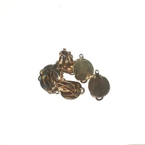 11mm Earring Clip On w Loop Brass