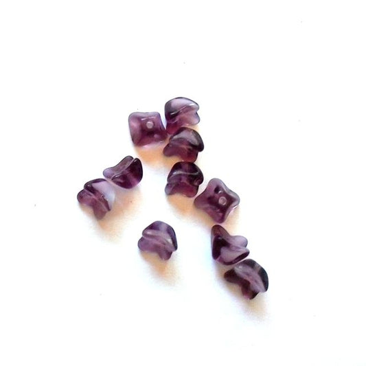 Amethyst Cupped Bell Flower 6mm Mixed Czech Glass Beads