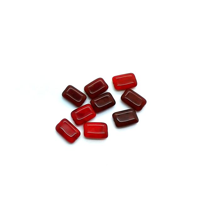 Flat Pellet 12x8mm Red Opalino Czech Glass Bead