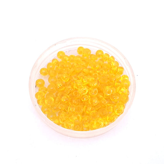 5 0 4.5mm Yellow Transparent Czech Seed Bead