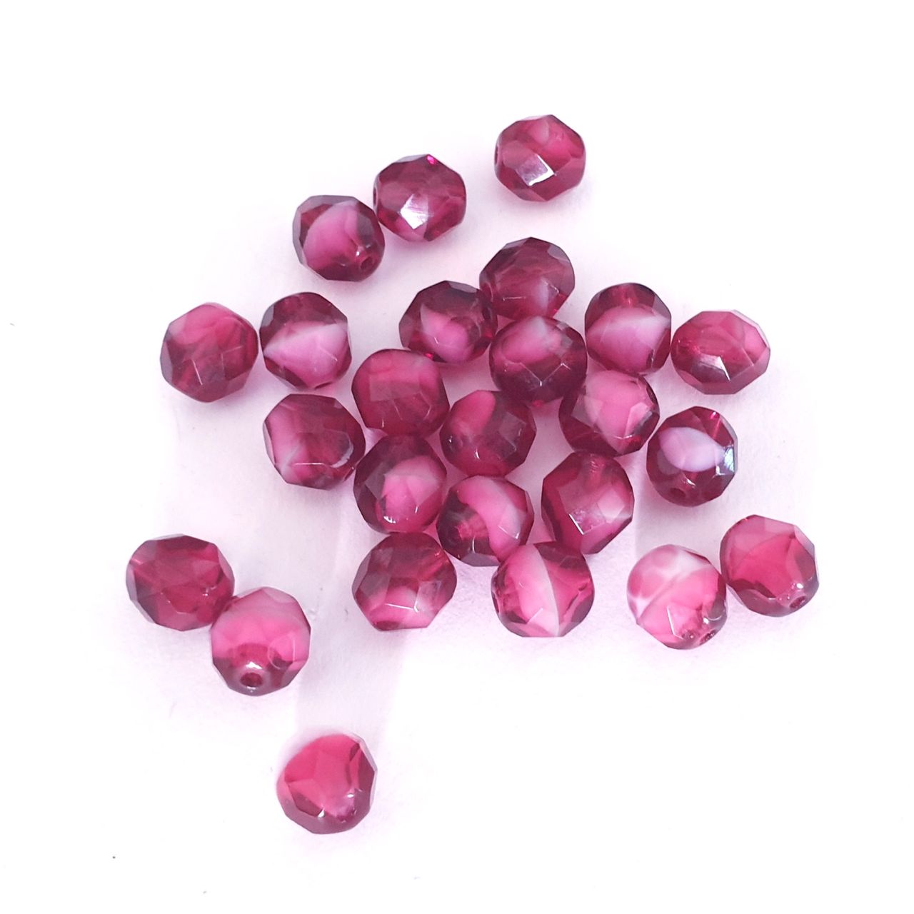 8mm Cherry Mix Czech Fire Polished Bead