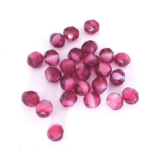 8mm Cherry Mix Czech Fire Polished Bead