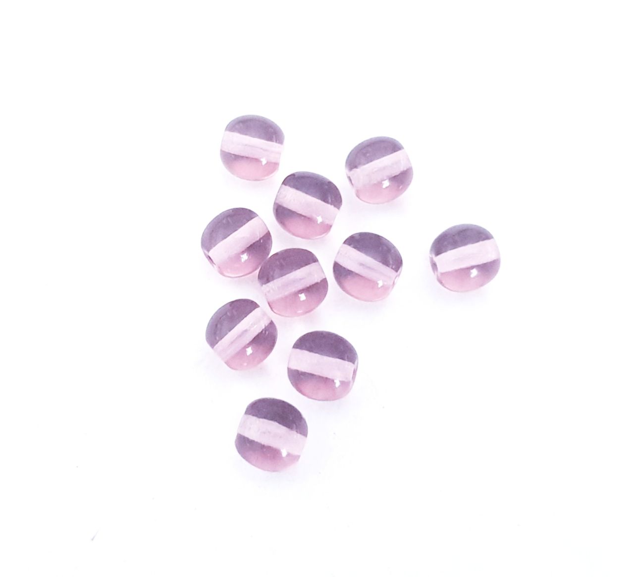 Round 8mm Amethyst Transparent Czech Glass Bead
