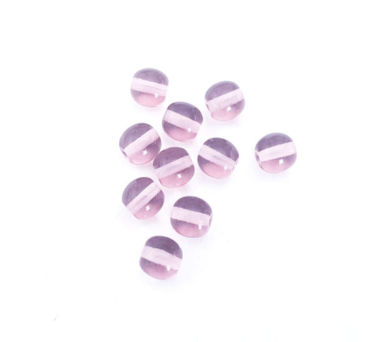 Round 8mm Amethyst Transparent Czech Glass Bead