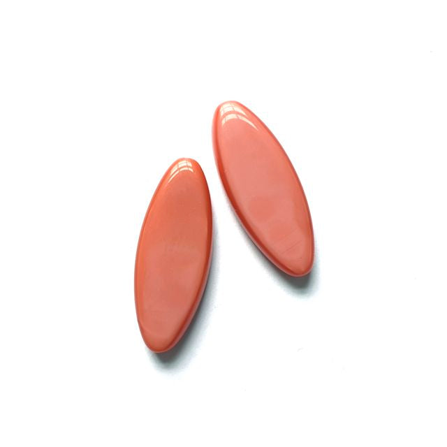 Petal Czech Glass Bead 30x11mm Opaque Vintage Pink