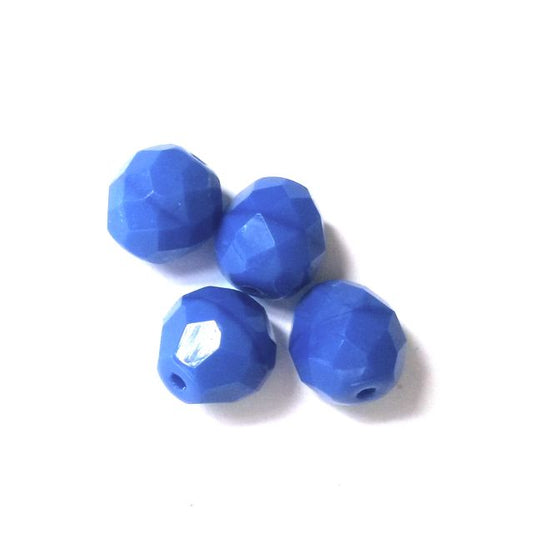 10mm Opaque Cobalt Czech Fire Polished Bead