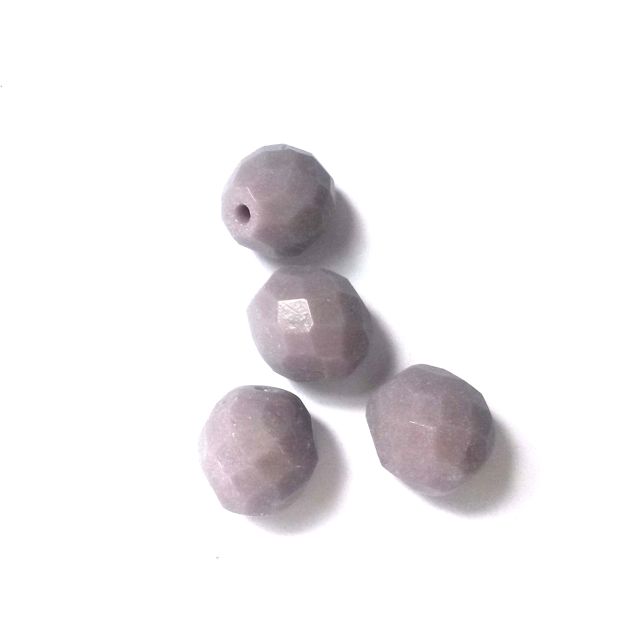 10mm Opaque Dusty Lilac Czech Fire Polished Bead | Pack of 4