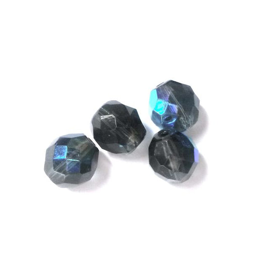 10mm AB Montana Czech Fire Polished Bead