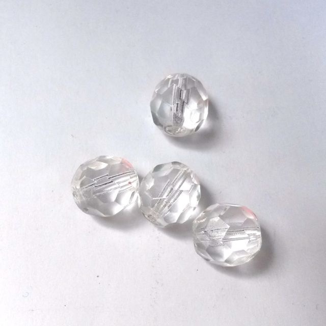 10mm Transparent Clear Czech Fire Polished Bead
