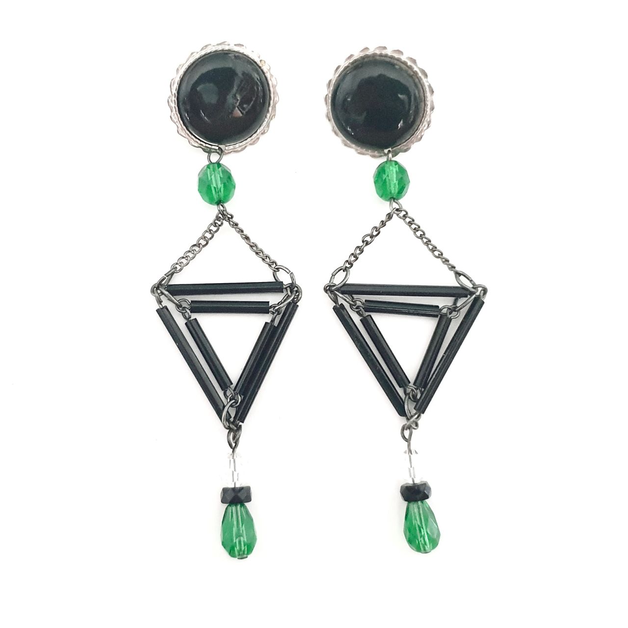 DIY Kit Earring Deco Emerald Pryamid