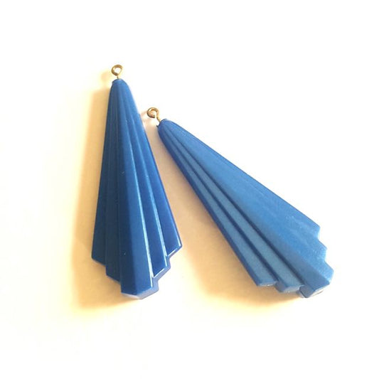 Lucite Deco Drop Blue Pearl 50mm