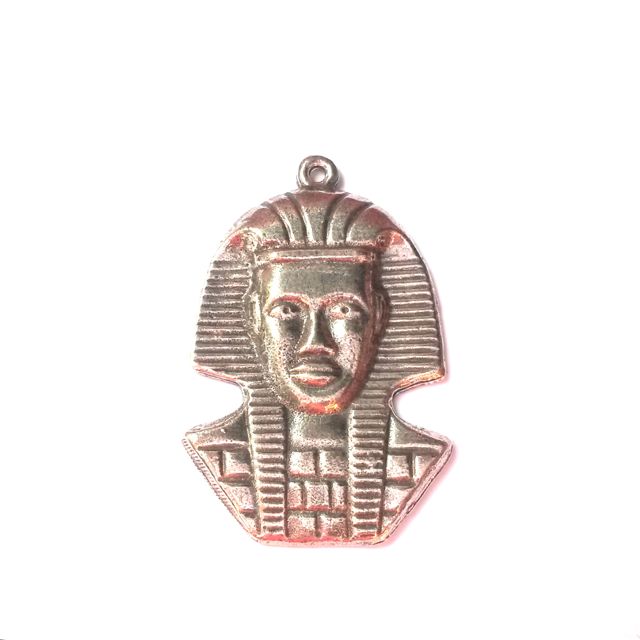 Charm Egyptian Pharaoh Antique Silver Charm 40x25mm