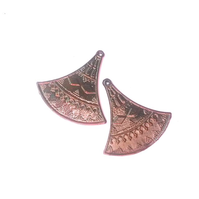 Charm Egyptian Fan Black Nickel Plating Cast 40x38mm