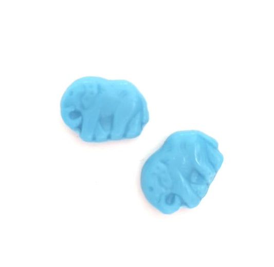 Elephant 17x12mm Opaque Turquoise Czech Glass Bead