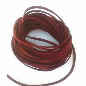 Flat Vegan Suede Cord Burgundy 3mm