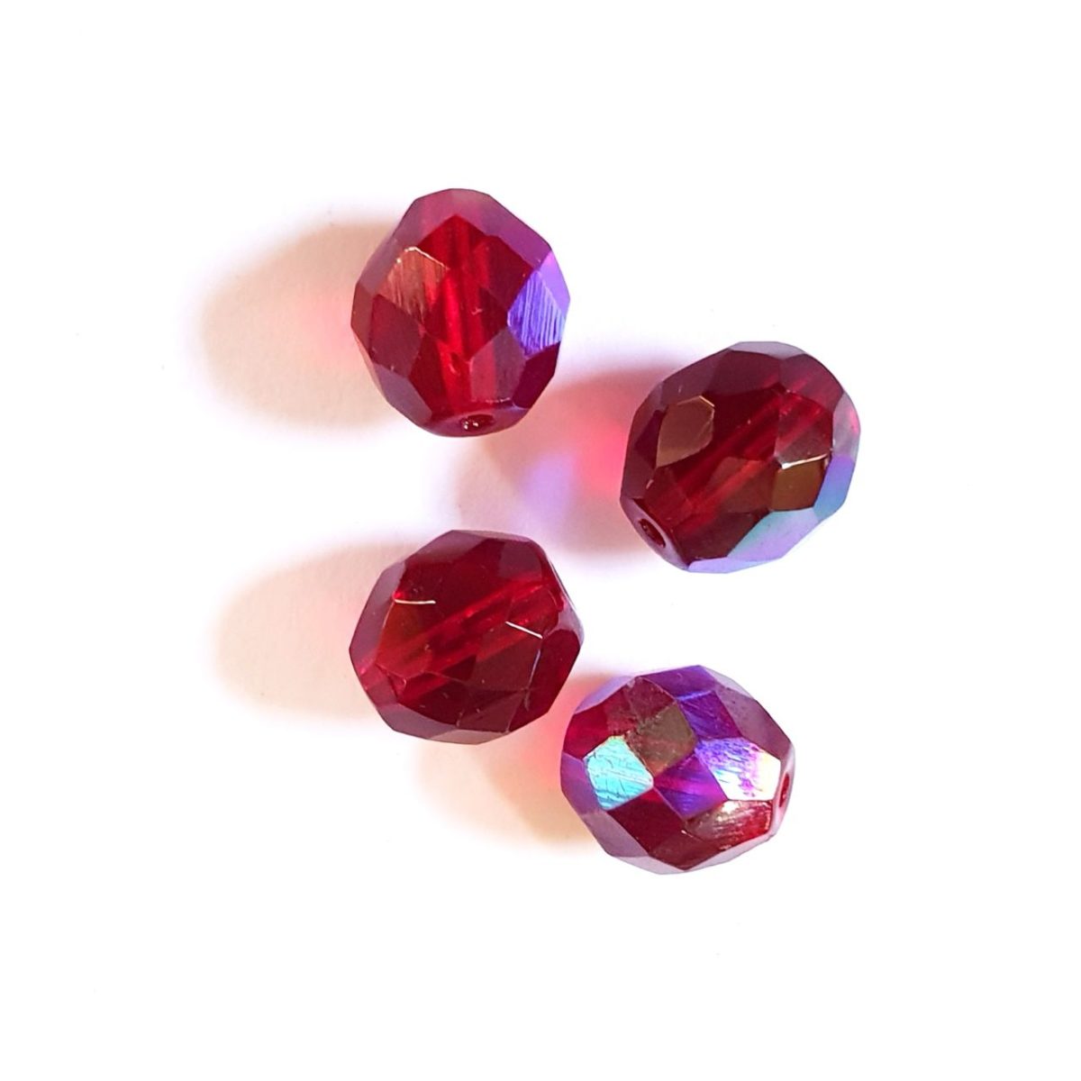 10mm Garnet AB Czech Fire Polished Bead