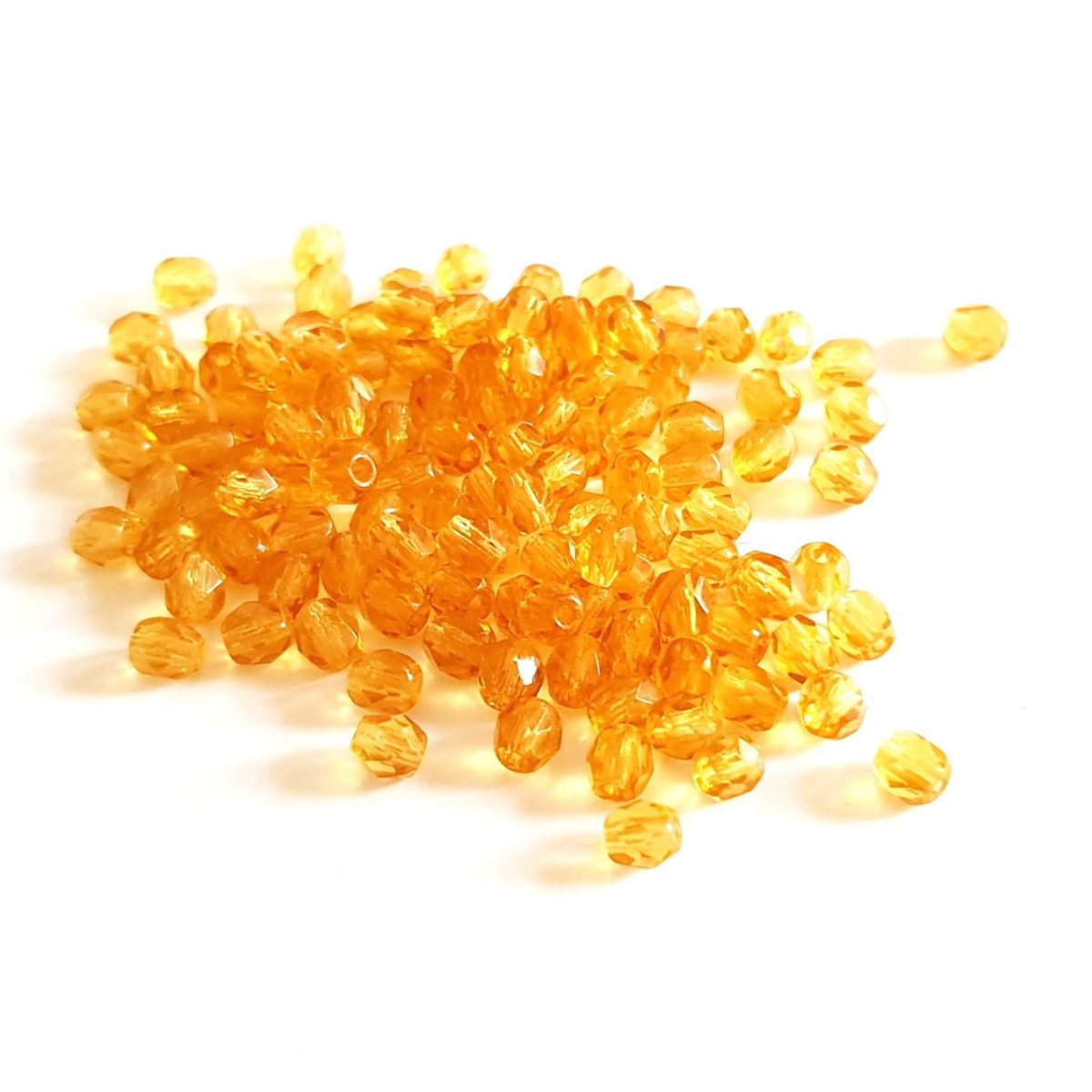 4mm Topaz Transparent Czech Fire Polished Bead