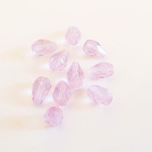 10x7mm Drop Alexandrite Transparent Czech Fire Polished Bead