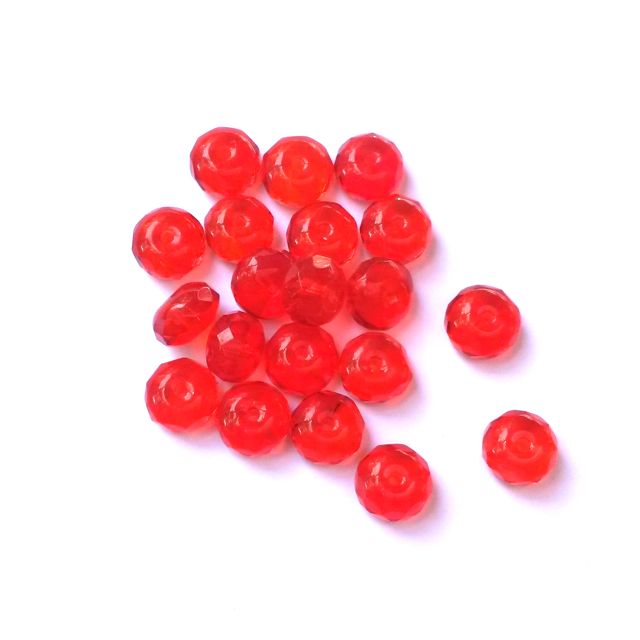 Rondelle Melon 6x9mm Orange Czech Fire Polished Bead