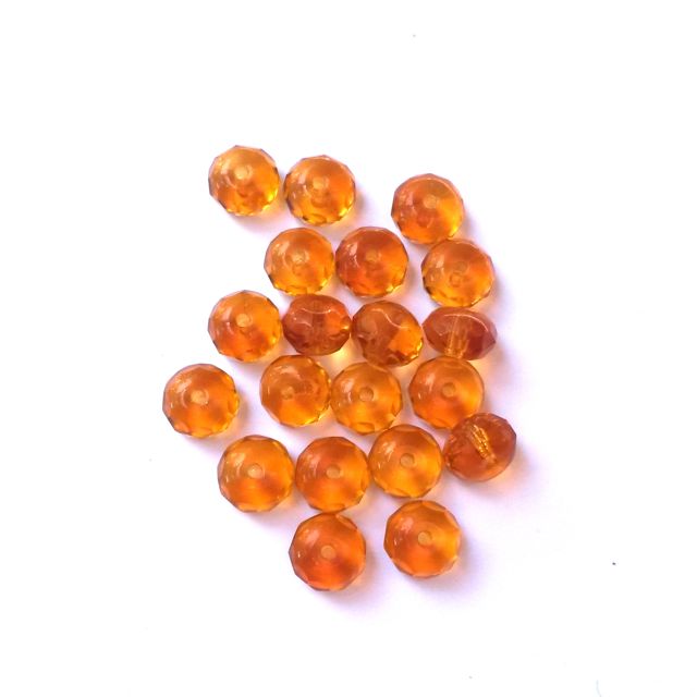 Rondelle Melon 6x9mm Topaz Czech Fire Polished Bead