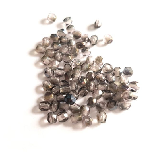 3mm Mink Azura Czech Fire Polished Bead  - Pack of 100