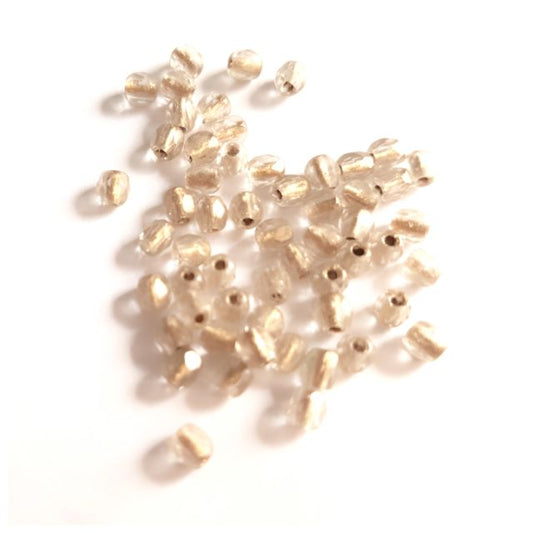 3mm Gold Lined Czech Fire Polished Bead  - Pack of 100