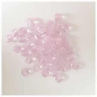 6mm Pink Transparent Czech Fire Polished Bead | Pack of 50