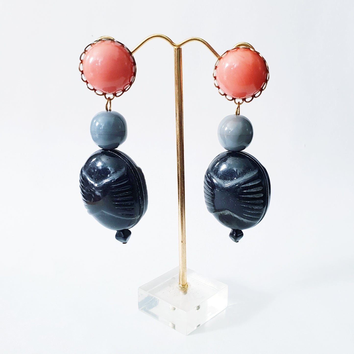 Colour Pop Drop Vintage Lucite Earrings
