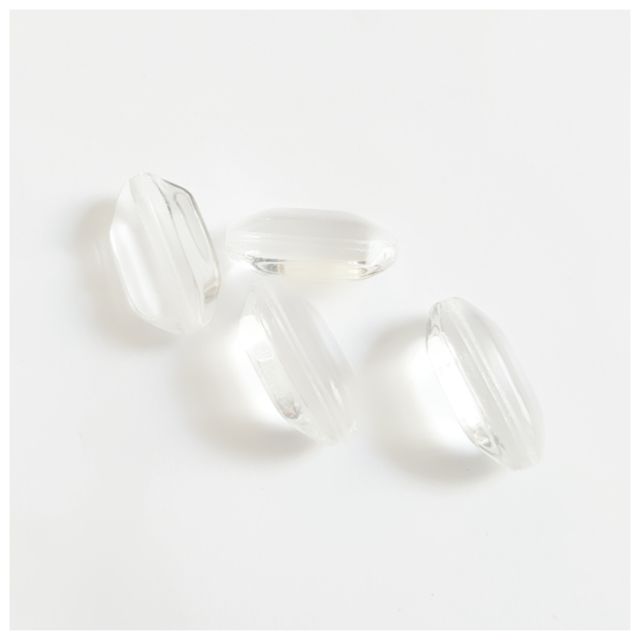 Shield 18x12mm Clear Transparent Czech Glass Bead