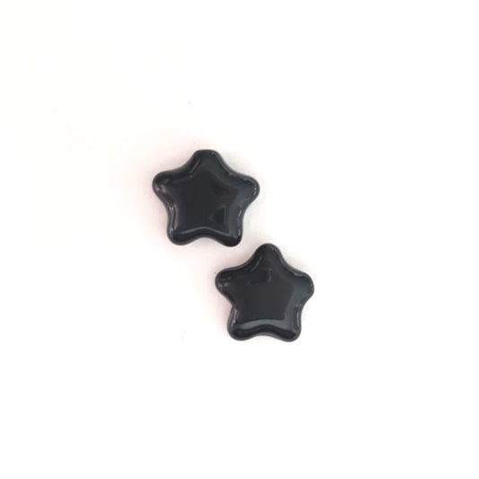 Black Star 12mm Opaque Czech Glass Bead