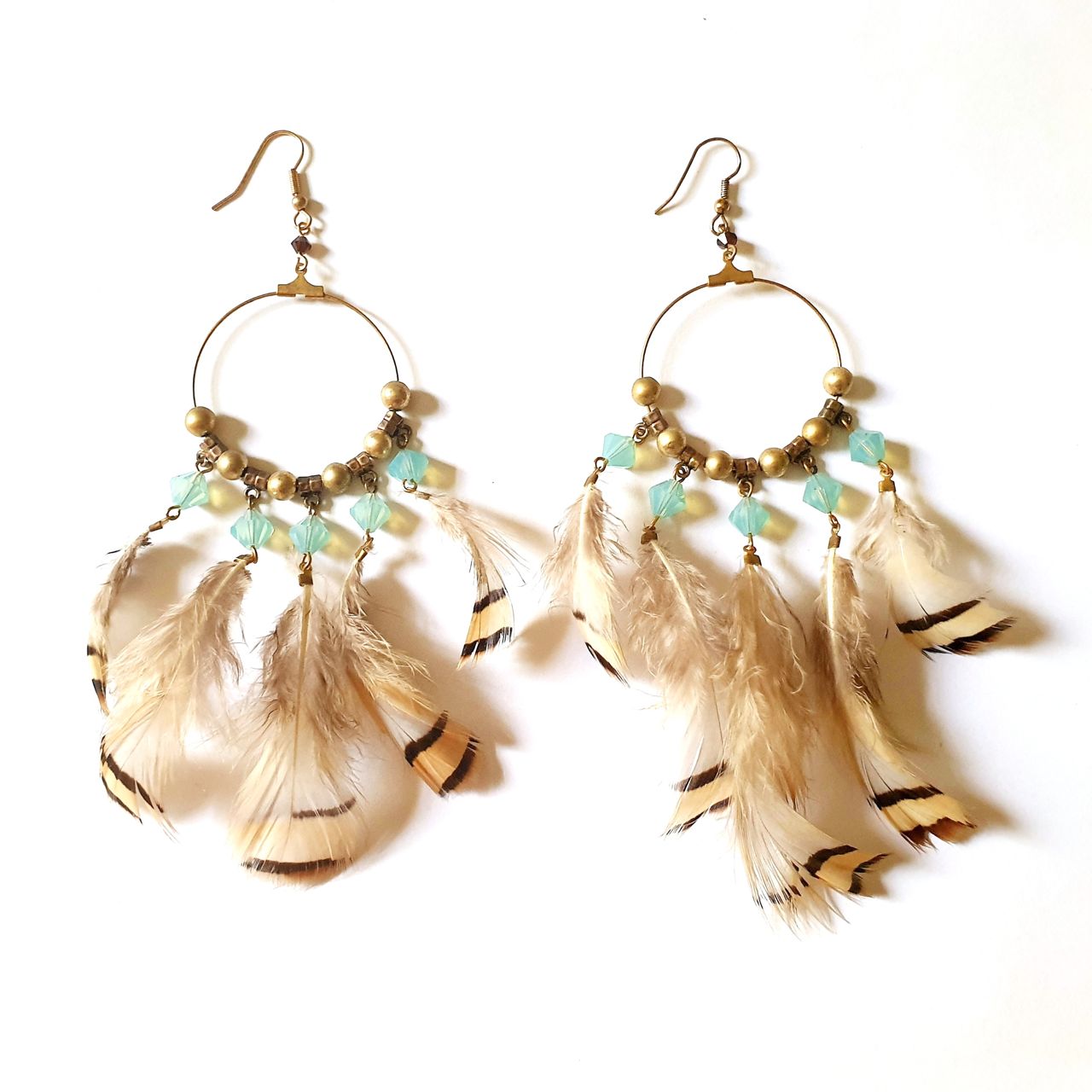 DIY Earring Gypsy Hoop Feather