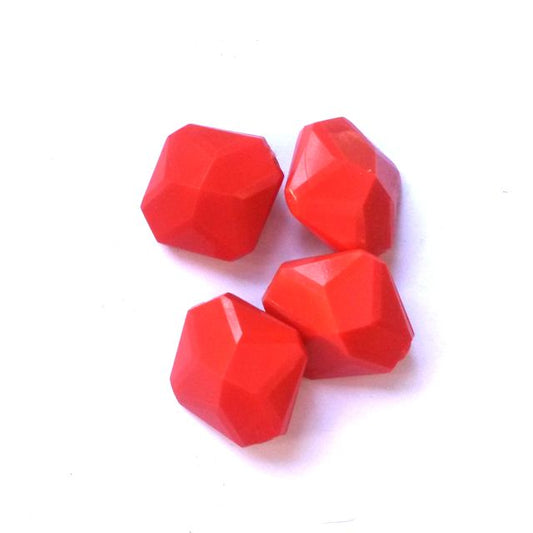 Lucite Bead Coral Hex 20mm