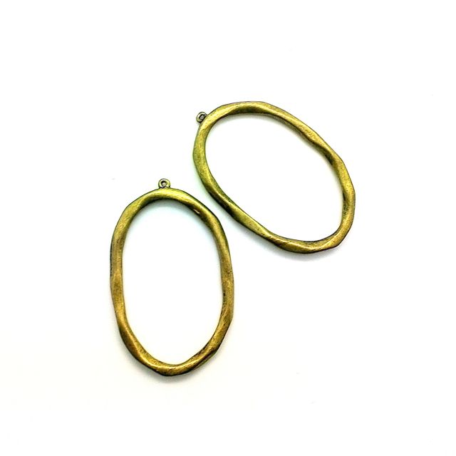 Oval Drop Solid Brass 45x30mm